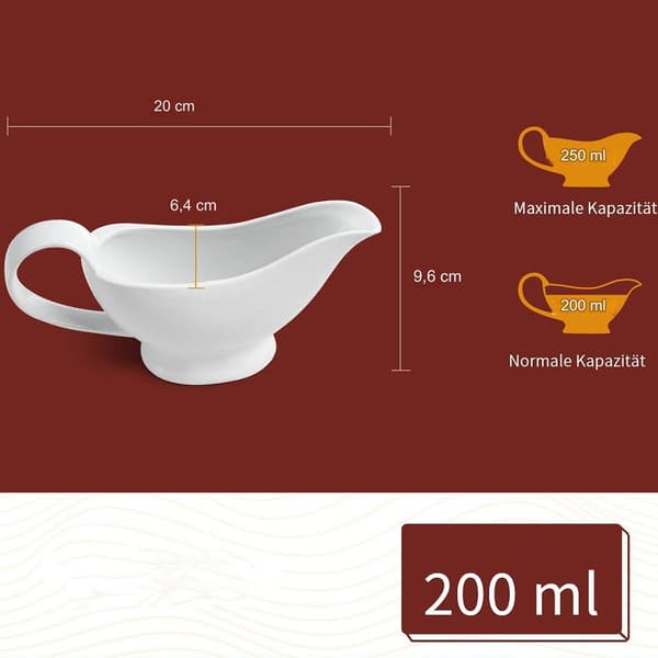 Sovseskål 200 ml porcelæn hvid beholder med tud