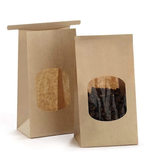50-pack Fönsterpapperspåsar - Plåtförslutning Kaffe/Kakor Förpackning