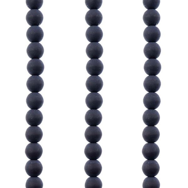 90 stk. Tjekkiske Glasperler Strand 6mm Hvid Alabast Fløjl Sort