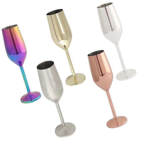 Champagneglas, Champagneglas i rustfrit stål, Ideel til fars dag, bryllupper, fester og jubilæum -D