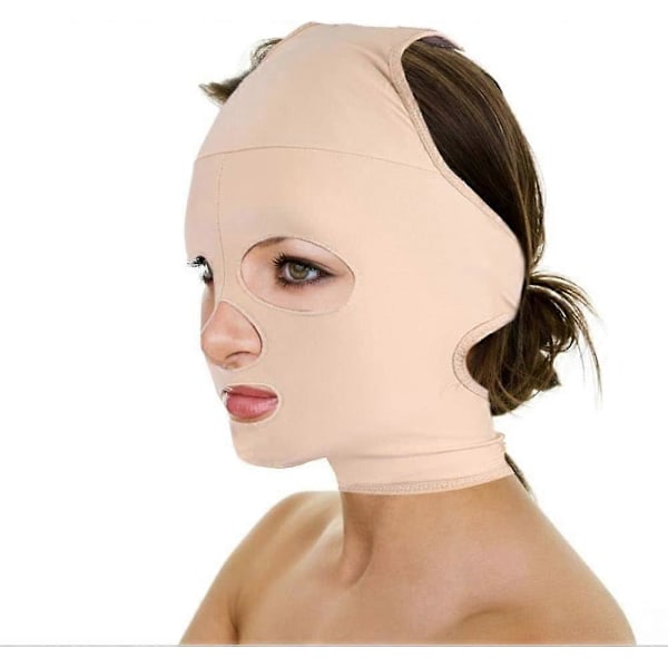 Anti-rynk bälte för ansiktet, V-linje ansiktsmask mot rynkor för kind och haka, ultratunt bandage (S)