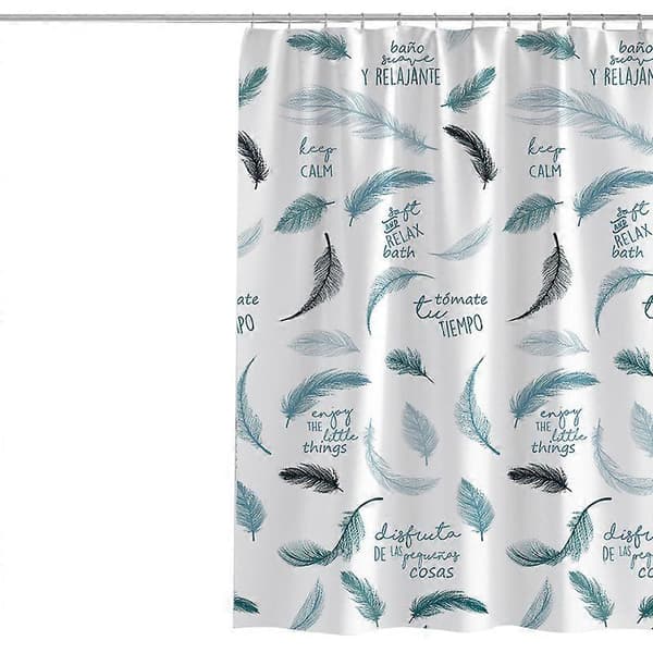 Fjerprintet Polyester Vandtæt Og Skimmelsikker Bruseforhæng Uden Perforering 180*200cm