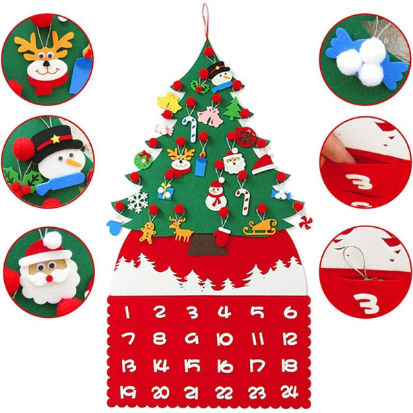 Christmas Tree DIY Calendar Kit Advent Calendar Felt Countdown