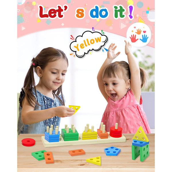 Leksaker Passar 1 - 2 - 3 år gammal pojkeflicka,Wooden Sor