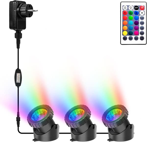 LED dam belysning, undervands RGB undervandsbelysning 3 i 1