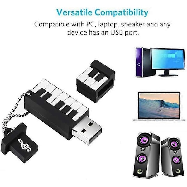 USB-nøgle, Opgradering af vandtæt USB 2.0-nøgle, 32 GB USB-nøgle Sød 3D-tegning Højhastigheds datalagring Memory Stick Klaver