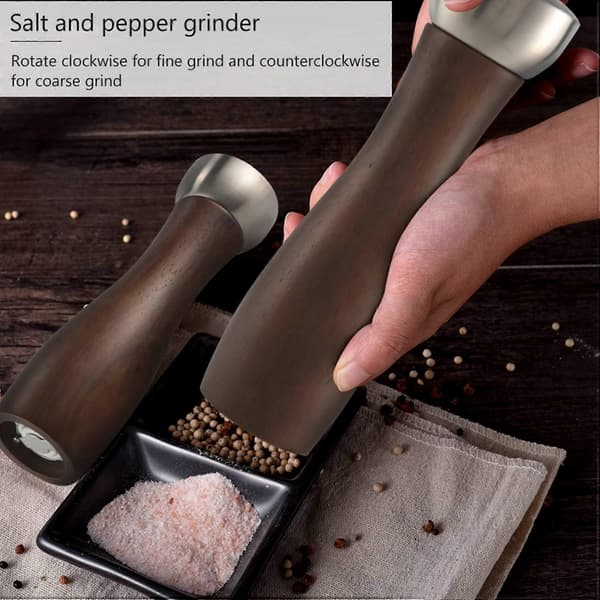 Salt- och pepparkvarnset, Premium Bokträ Saltkvarn Pepparkvarn Set Presentuppsättning för Hemmet