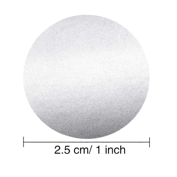 300 kpl raaputusarpitarroja, pyöreitä (hopea, 2,5 cm x 2,5 cm ympyrä)