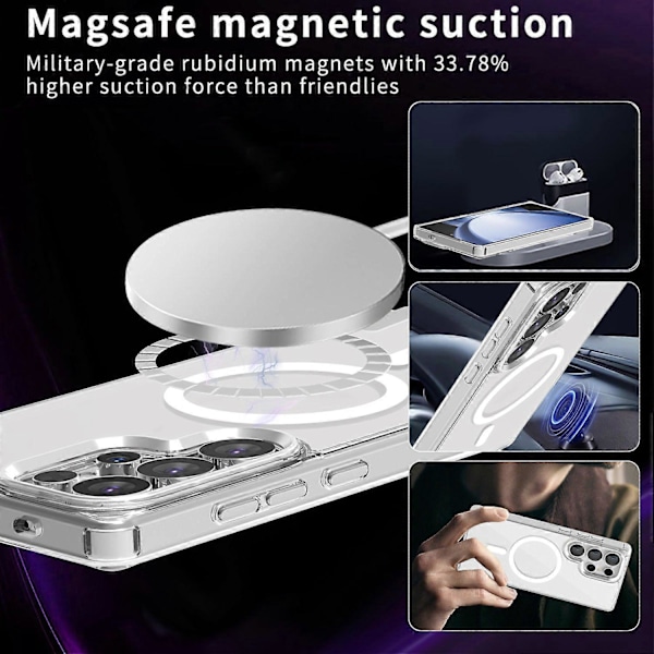 (Transparent) För Samsung Galaxy S25 Ultra Skal Kompatibelt med MagSafe TPU+PC Transparent Mobilskal Transparent