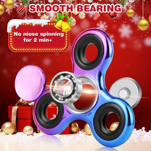 Fidget Spinner 2-pakning, julegaver til barn og tenåringsgutter - Fidget-leker for barn Metall Fidget Spinners Sensoriske leker for barn med Au