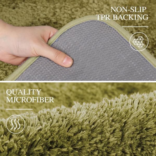 Fluffy Plys Bademåtte Super Absorberende Badeværelsesgulvmåtte, Blødt Mikrofiber Badeværelsestæppe