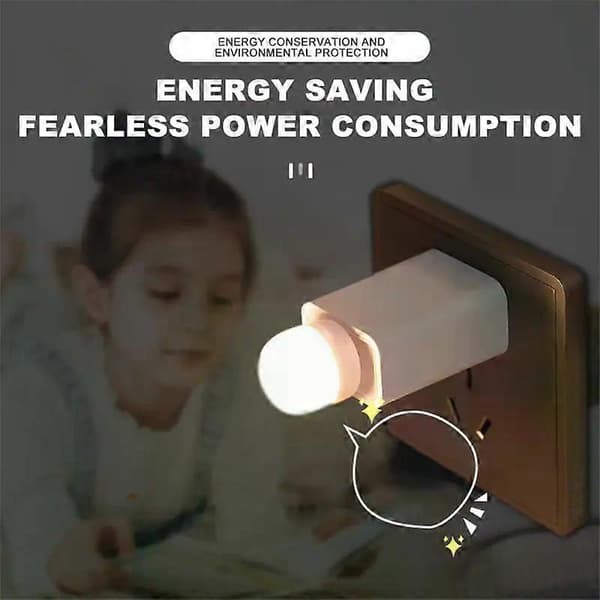 USB Boklamper USB Nattlys Mini LED Nattlys USB Plugg Lyspære Strømforsyning Lading Liten Rund Lesing Øyebeskyttelse