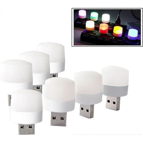 USB Plugglys, Mini LED Øyebeskyttelse Nattlys 7-pakning