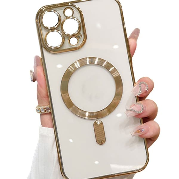 Etui til iPhone 14 Pro 6,1 tommer, fuld kamerabeskyttelse (Guld)