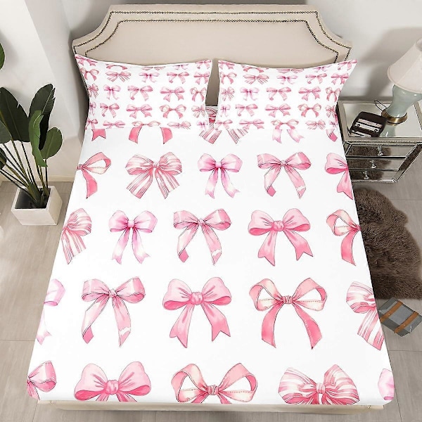 Pigebue Vandfarve Pink Bue Prinsesse Stil Blødt Mikrofiber Sengelinned Sæt til Soveværelsesindretning TWIN Størrelse