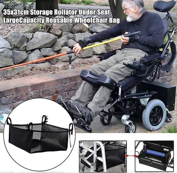 Rollator Setepose - Gjenbrukbar - 35 x 31 cm - Rullator Setepose - Svart