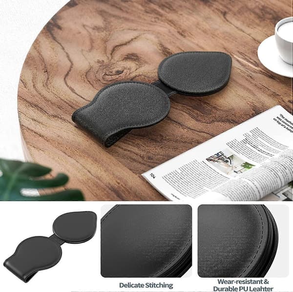 Bilbrilleetui, 2 STK PU Læder Magnetisk Lukning Bilbrilleholder, Universal Bilvisir Solbrilleholder, Sort