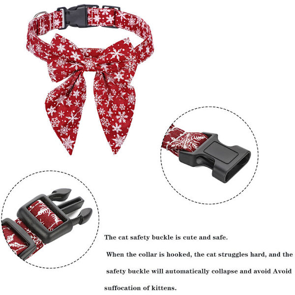 Julhalsband för hund med rosett, Bowtie Hund Julhalsband