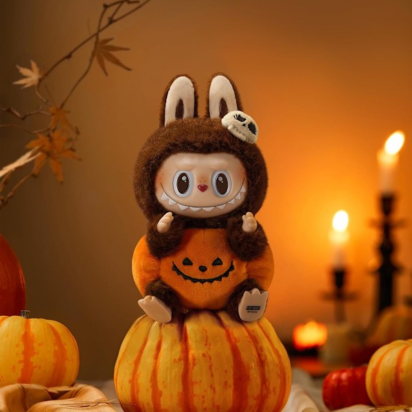 Labubu Happy Halloween Party Series - Sittende Gresskar Vinyl Plysj Anheng