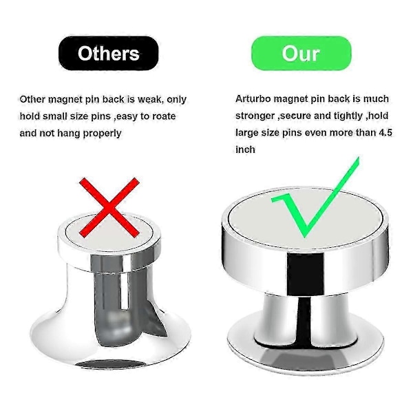 50 Stycken Magnetiska Nålhållare för Emaljnålar, Silver Låsande Nålklämmor, Perfekt Present för Nålsamlare