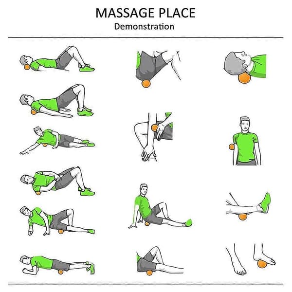 Lacrosse Massagebold Sæt - Muskelmassagerulle - Dybe Vævsbolde - Hård og Blød Massagebold med