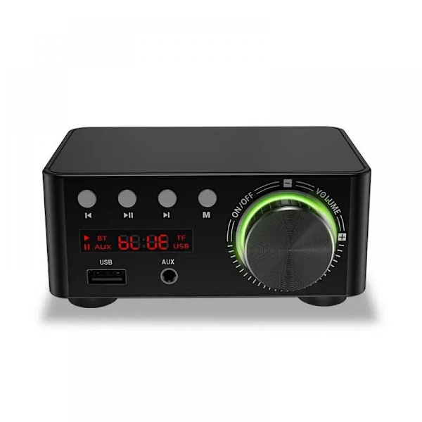 50W + 50W 100W Bluetooth 5.0 Forstærker Digital Audio Power Amp Sort