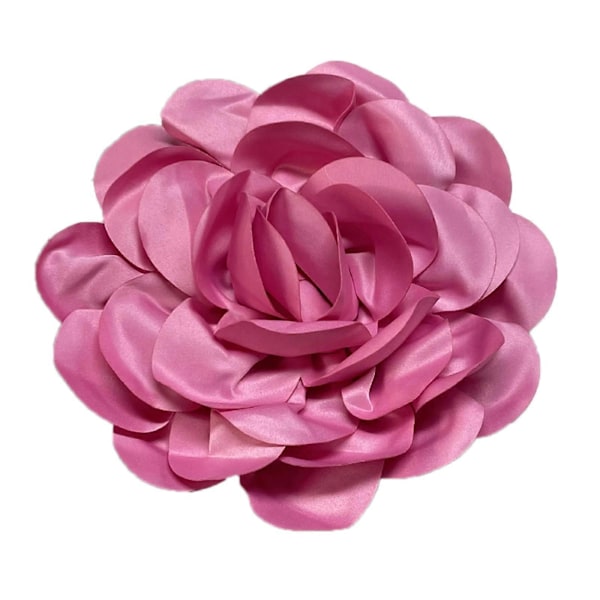(Medium rosa) Stilfull Lapel Blomma Accessoar Trendig Satäng Blomma Broschnål Kragstift Ornament för Modeentusiaster medium rosa