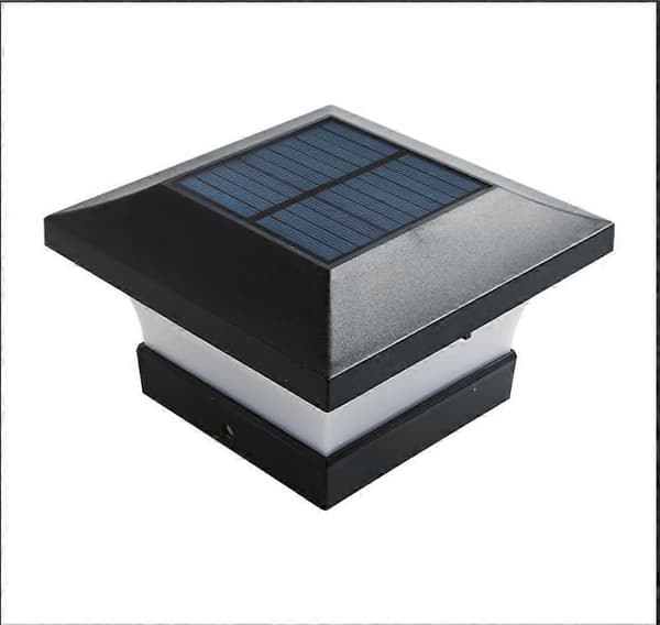 2 Pakke Solcelle Stolpelys IP65 Solcelle Gjerde Stolpelys for Trestolper Hvit Blå Lampe Terrasse Hage Gårdsplass Dekor Vanntett