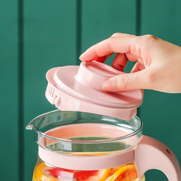 Glaskande 1,7 liter karaffel med filter, låg, istevandskande 1700ml