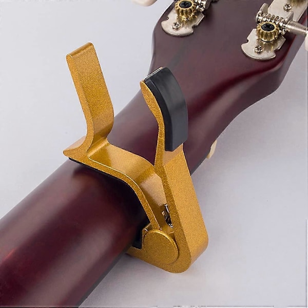 Ukulele Capo, Gitarr Capo för Akustisk Gitarr Elgitarr Folkgitarr Bas Ukulele Banjo Mandolin, Gitarrtillbehör, Svart
