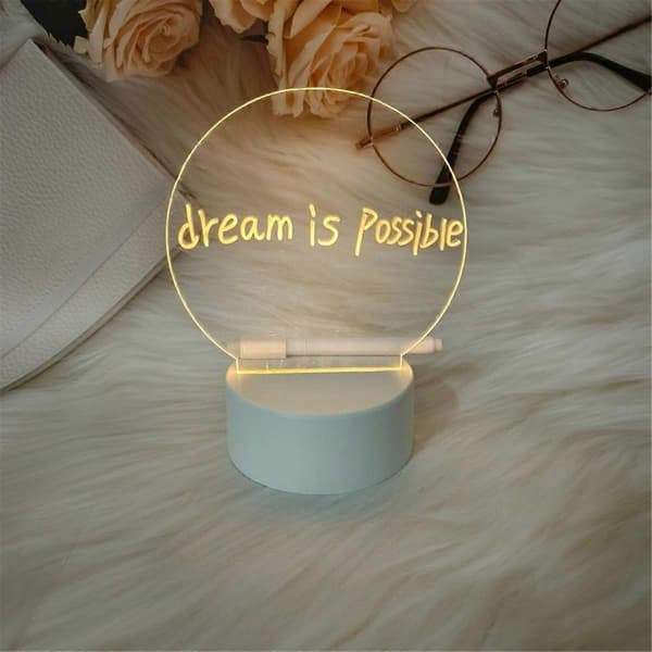 Transparent LED Natlampe USB Natlampe, Sletbar Skrivetavle Skrivebordsdekoration Kat