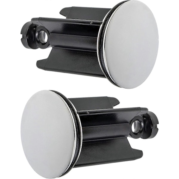 Universell 40 mm Badrumsavloppsplugg, 2-pack, Kromad avloppsplugg, Tillverkad av mässing, med gummitätning, Justerbar plugg