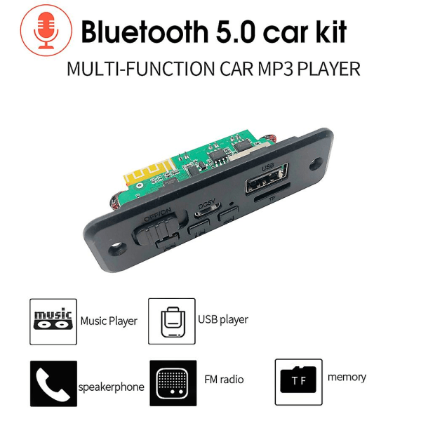 2*3w förstärkare trådlös Bluetooth 5.0 Mp3 Wma-dekoderkort