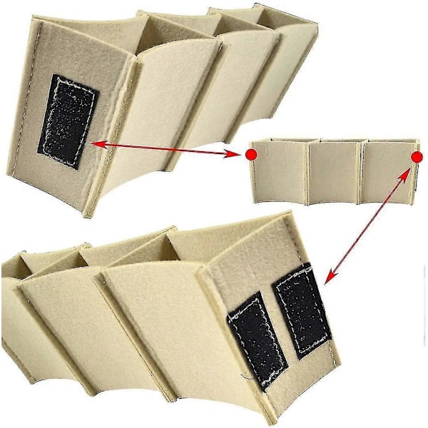 Huopainen käsilaukun järjestäjä naisille, sisäjärjestäjä, käsilaukun säilytyslaukku, matkakosmetiikkasäilytys (beige, S)