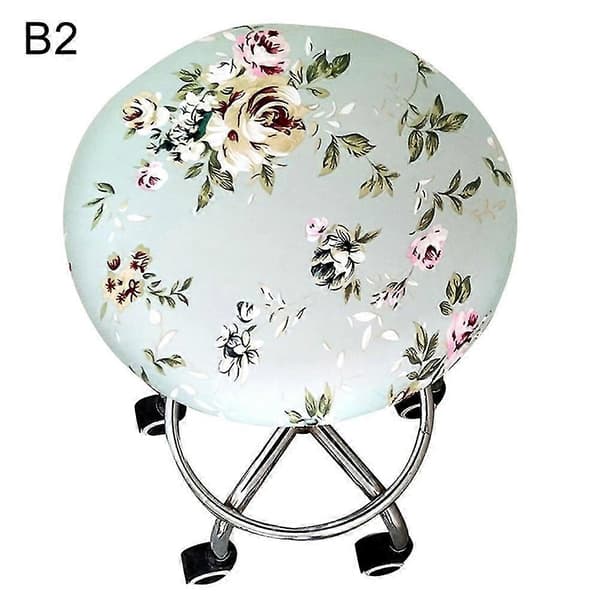 Rundt Blomstermønstret Elastisk Spandex Setetrekk 30-45 cm Stol Stoler Kaesi