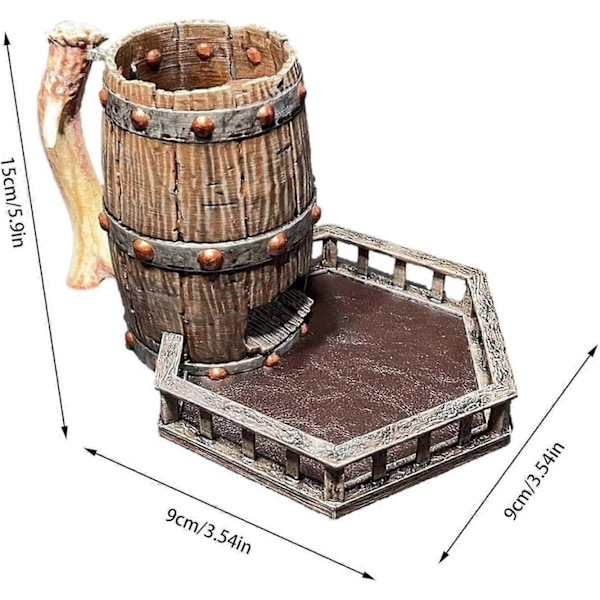 Rullende terningetårn i resin - RPG-spillere Rullekasse Spillebord Terninge Rullelegetøj - Rullebakke Etui Terningetårn Ornamenter RPG-spillere Terninge Ruller til P