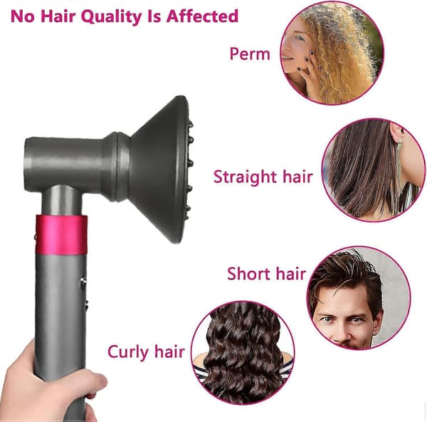 Gjelder for diffuser og adapter for Dyson Airwrap Styler Transformer Airwrap Styler Kombinasjon Hårføner Tilbehør Hårføner Adapter for Dyson E