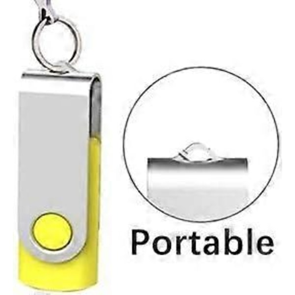 USB-minne 32GB 10-pack, EASTBULL USB 2.0 Flash Drive roterande lagring Minnessticka Pendrive med snören (10 färger 16GB*10PCS)