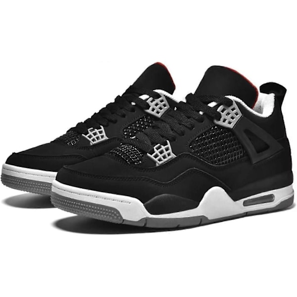 (A4black 8.5 UK) Bebetter Herre Air 4 Retro Klassiske Skatesko - Sorte Fitness Træningssko til Basketball Casual Sneakers 8.5 UK