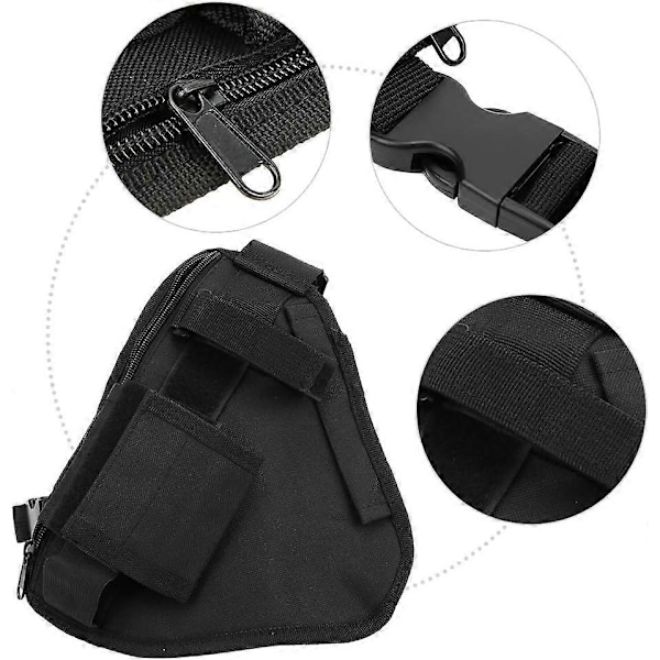 Walkie Talkie Taske, 25,9 x 17 cm Bærbar Tovejs Radio Taske med Justerbar Rem Radio Bæreholder - Sort