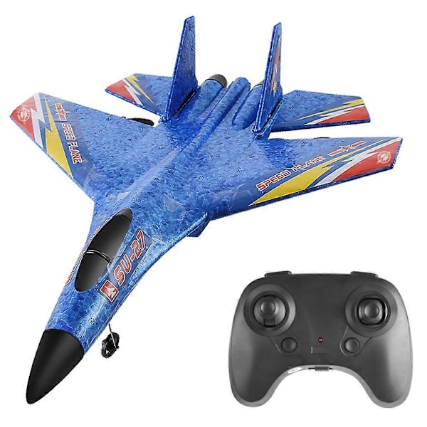 (Blå) HW28 (SU27) RC-plan för barn 2,4 GHz 2,5-kanals fjärrkontrollflygplan EPP-skum RC-glidflygplan - Blå Blue
