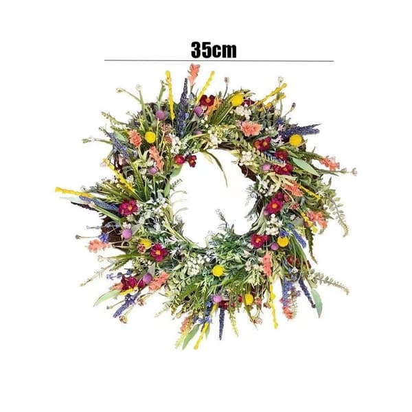 Vårkrans, kunstig villblomstgirlander, dekorativ 40 cm