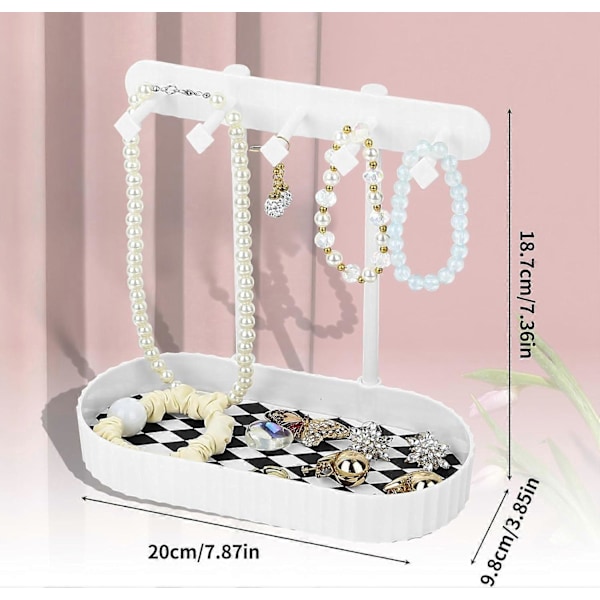 Grid-mønstret Smykkeorganisator - Halskæde & Armbånds Display Stand