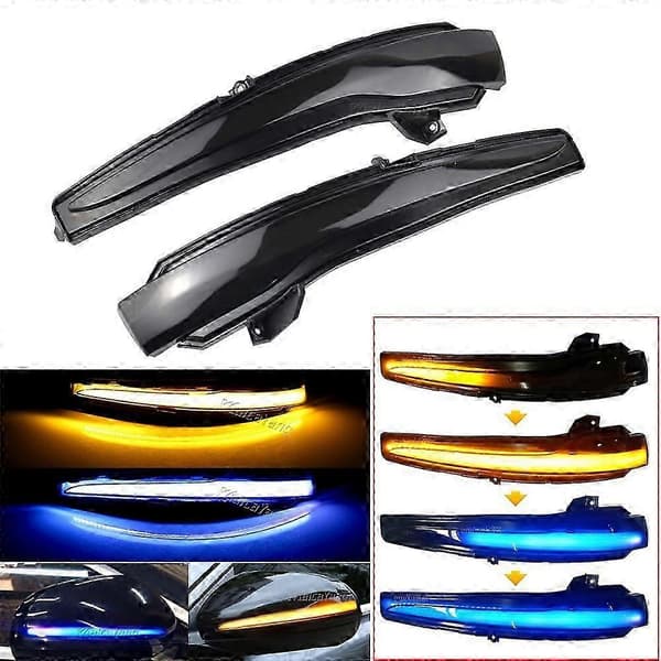 (Dynamisk gul/blå) Dynamisk blinklys LED-lys til Mercedes Benz C E S GLC W205 X253 W213 W222 V-klasse W447 sidespejl indikatorlys
