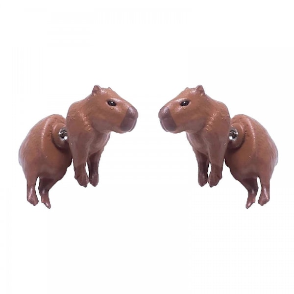 Håndmalede Capybara-øreringe 3D-printet 1 par Capybara-øreringe som gave til Capybara-entusiaster