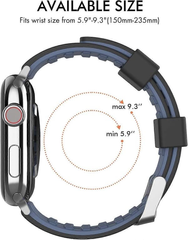 38/40MM/41MM Sort, Marineblå Rem til Apple Watch Series SE 7/6/5/4/3/2/1