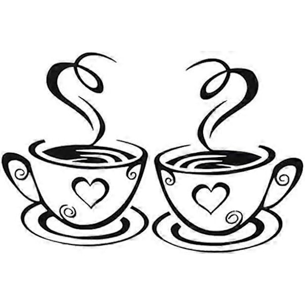 Kaffekopp Design Väggdekaler Hemdekorationer Kök Restaurang Dekor