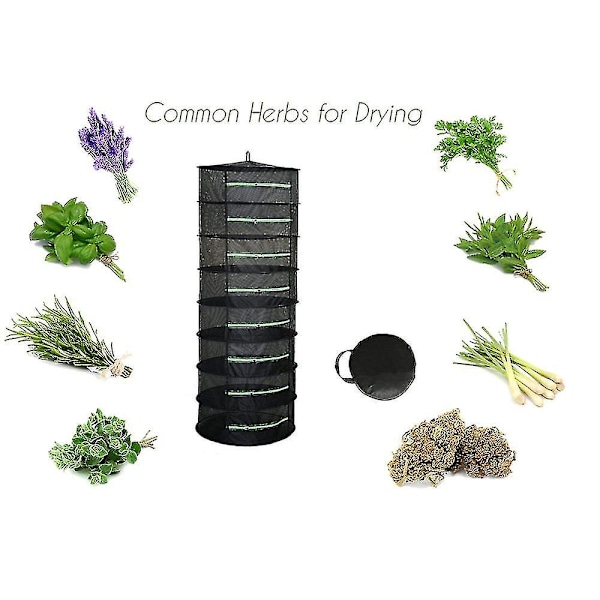 (Style A 2 Lag) Lagdelt Tørrenet til Urter Hængende Kurv Foldbar Tørrestativ Urte Tørrenet Tørretumbler Pose Mesh til Blomster Knopper Planter Organizer