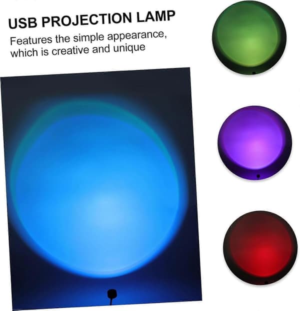 4 stk. Ambient Light USB-projeksjonslampe Dekorativt nattlys Regnbue Natt