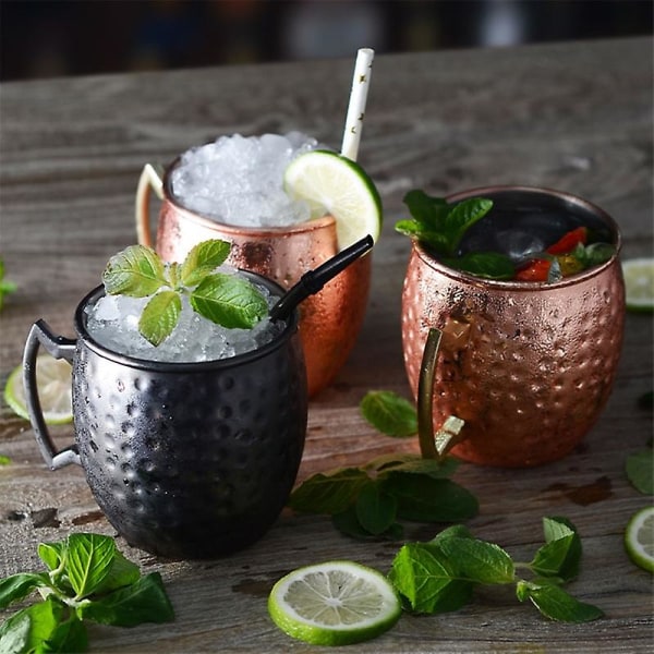 550ml Moscow Mule Kopparmuggar Metallmugg Cup Rostfri stålkopp 4st 60 ml